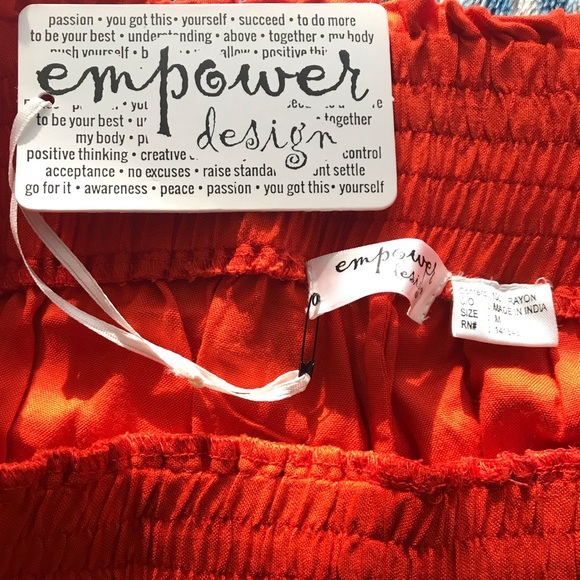 Vintage orange women's long wide leg pants - Picture 2 of 3